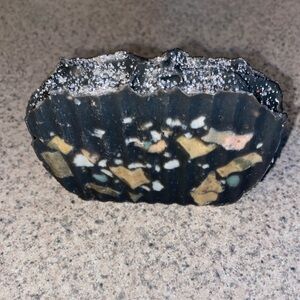 “Black Queen” charcoal based, Pink sugar scrap bar “crowned” with sea salt